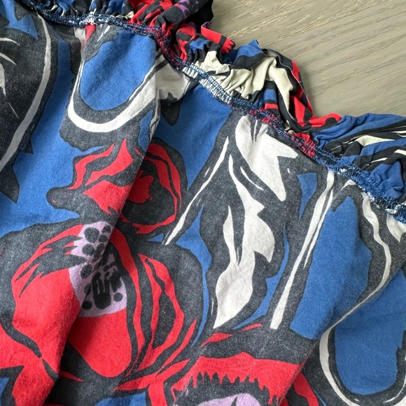 La DoubleJ Short and Sassy Red Blue Cotton Poplin Fit Flare Mini Dress SMALL - Picture 9 of 12